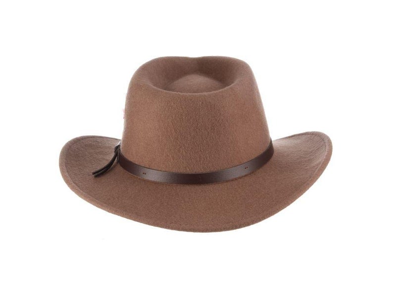 Scala Classico Men's Crushable Felt Outback Hat (Tan, Medium) - Image 4